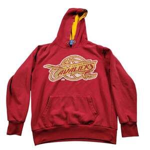 Cleveland Cavaliers NBA Pullover Hoodie Mens Small Red Gold